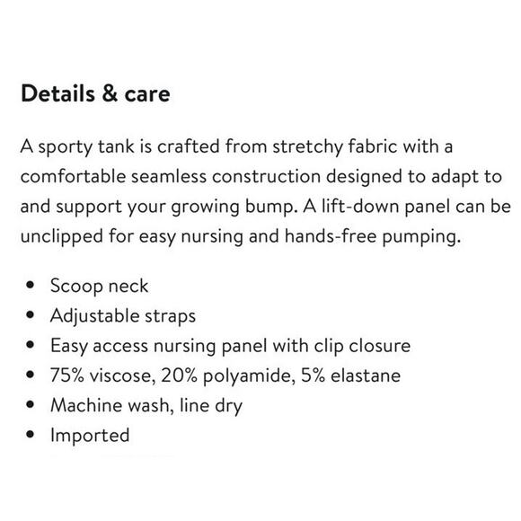 Modern Eternity Seamless Maternity/Nursing Yoga Tank XL Black NEW - Picture 8 of 12